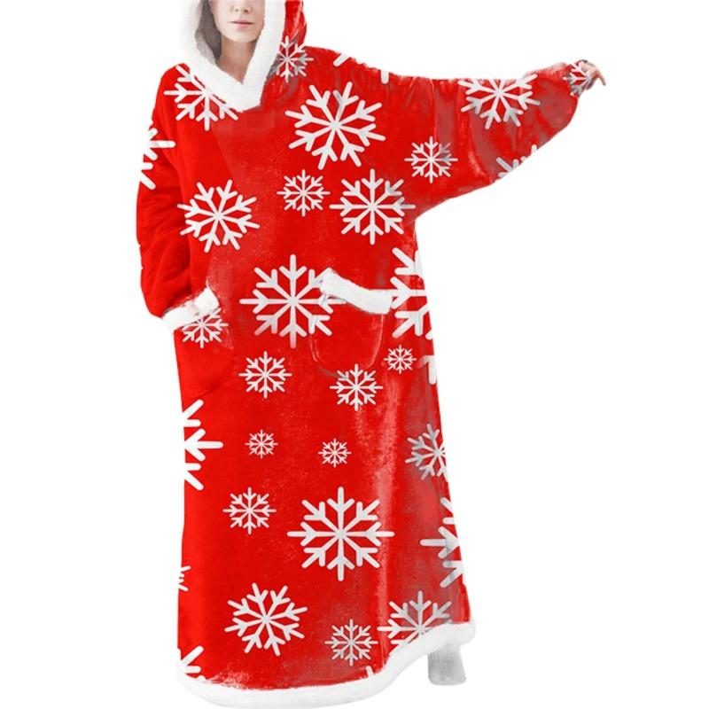 Носимое одеяло с капюшоном, одеяло с длинными рукавами, тепловой джемпер, мягкая толстовка, подарок, плюшевое одеяло с капюшоном для телевизора, зимняя женская и мужская домашняя одежда, толстовки