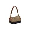 COACH Ashton 25 nameplate pin buckle hardware buckle zipper closure canvas with leather baguette bag shoulder crossbody bag medium women's brown