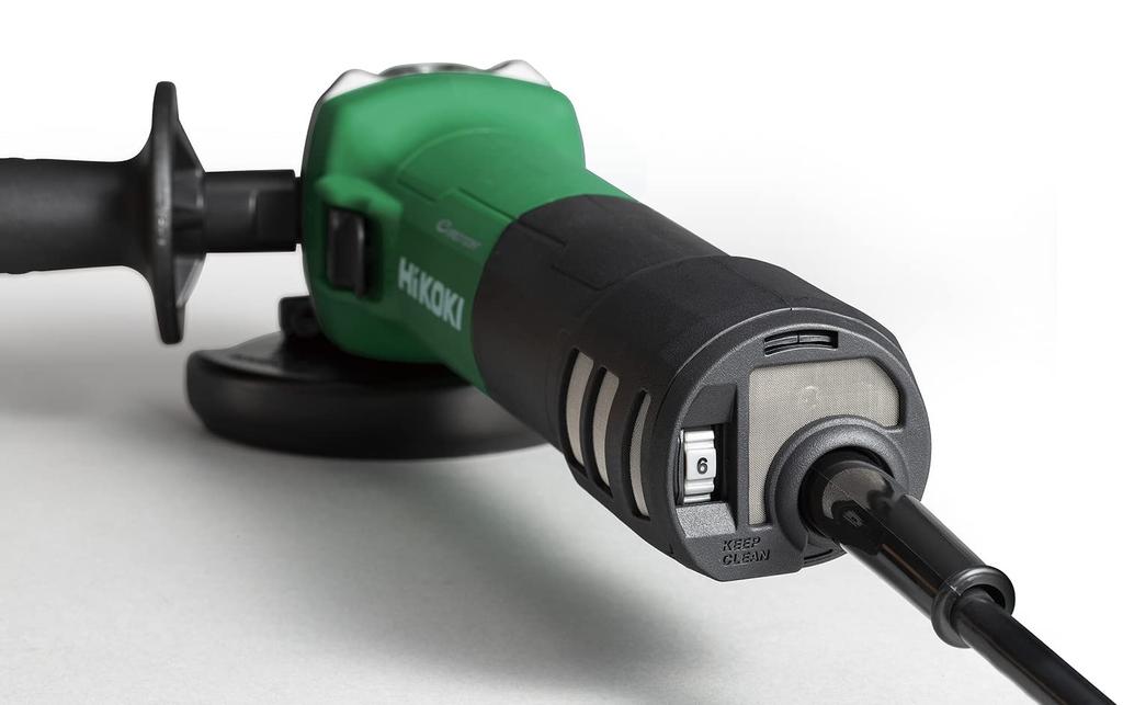 Электронная дисковая шлифовальная машина HiKOKI AC100V 125 мм с функцией плавной регулировки скорости и ползунковым переключателем типа G13VE2