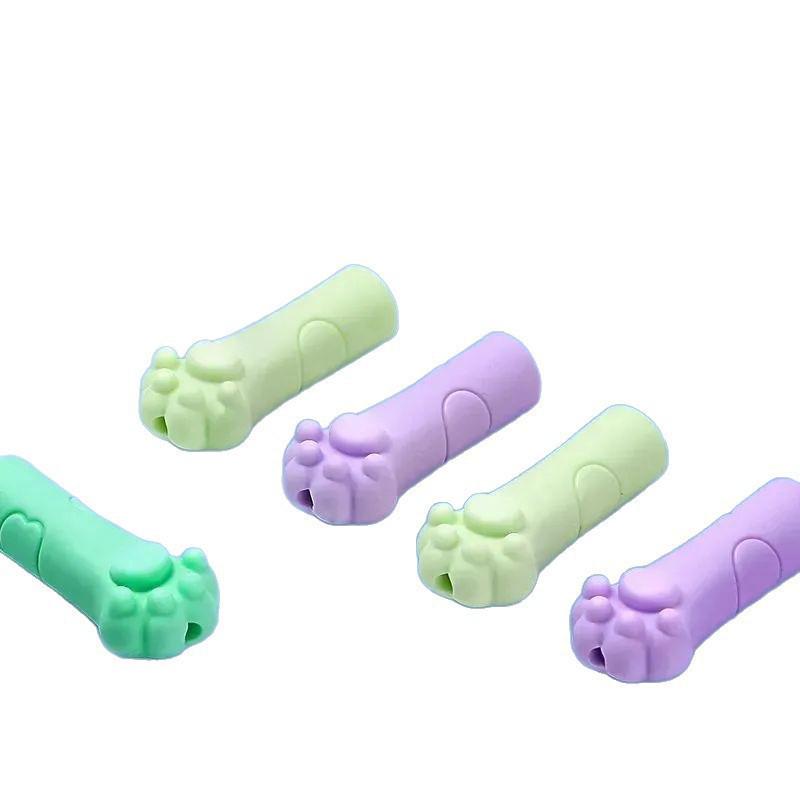 Мягкий силиконовый колпачок для карандаша в виде кошачьей лапки и вспомогательное приспособление для захвата для детей - Мультяшный ластик-рукав для мальчиков и девочек