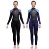 Womens 3mm Fullsuit Wetsuit Diving Snorkeling Surfing Swimming Warmth Protection Black Deep Blue