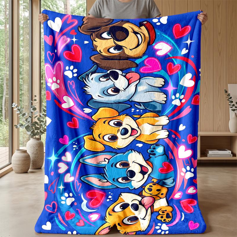 Dogs in Garden 1 Theme blanket Lightweight Warm Flannel Blanket Decorative Throw Blanket for Home Decoration