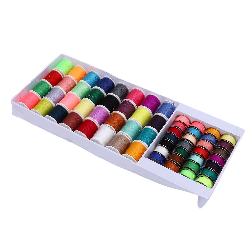 Набор полиэстеровых ниток 32 пластиковые и 28 металлических шпулек разноцветные катушки ниток для швейных проектов