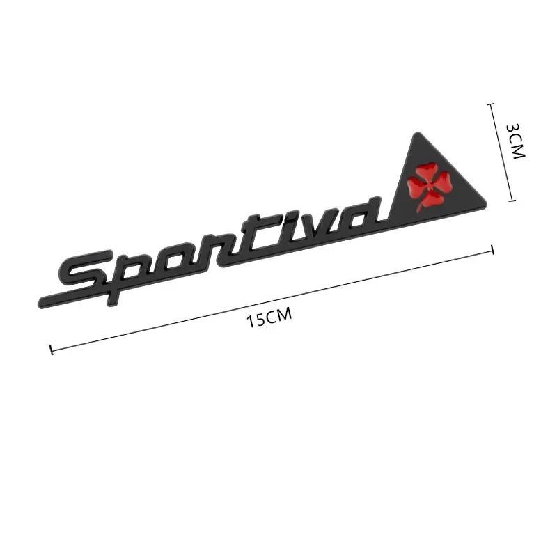 3D Metal SPORTIVA Badge Sticker Side Fender Rear Trunk Emblem Decal High-Quality Automotive Exterior Accessories