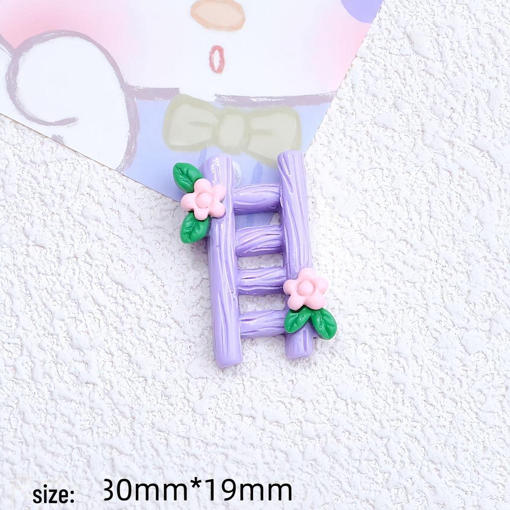 Colorful Flower Ladder Cartoon Resin Hairpin & Shoe Buckle Glue Accessories for DIY Jewelry