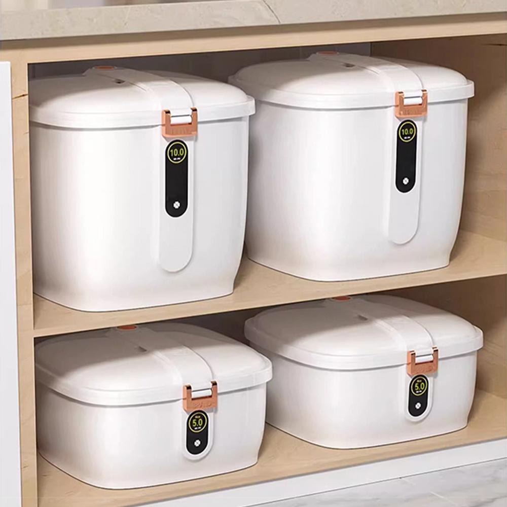 Контейнер для риса, защищенный от насекомых, влагостойкий ящик для риса, герметичная банка для зерна, кухонный контейнер, ящик для хранения риса, 5/10 кг ведра для риса