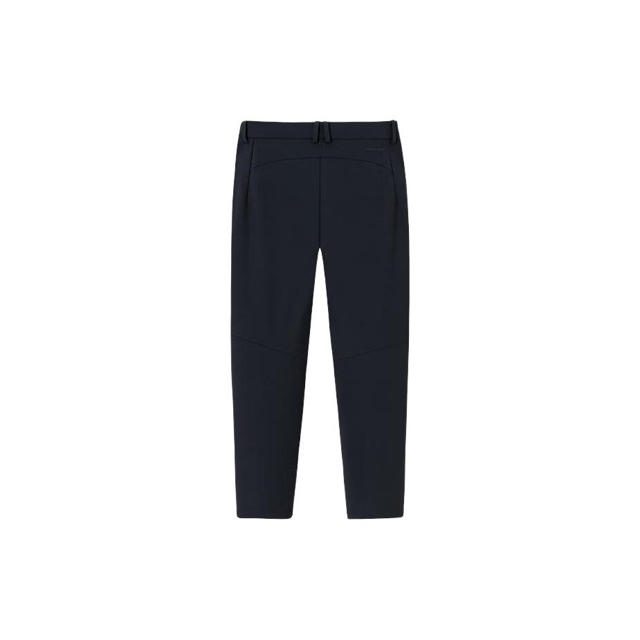 Anta Champion All-Weather Series Solid Color Mid-Waist Straight Leg Fleece Casual Pants Women Bottoms Basic-Black 162340307-2