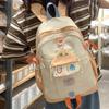 Color Block Backpack Cartoon Student School Bag