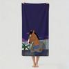 Забавное мультяшное полотенце B-BoJack H-Horseman для сушки после ванны, подходит для легкого плавания, кемпинга, йоги, пляжа