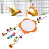 Wood Chicken Hanging Mirror Non Toxic Chicken Entertainment Toy Rooster Toy Mirror  Pet Chickens