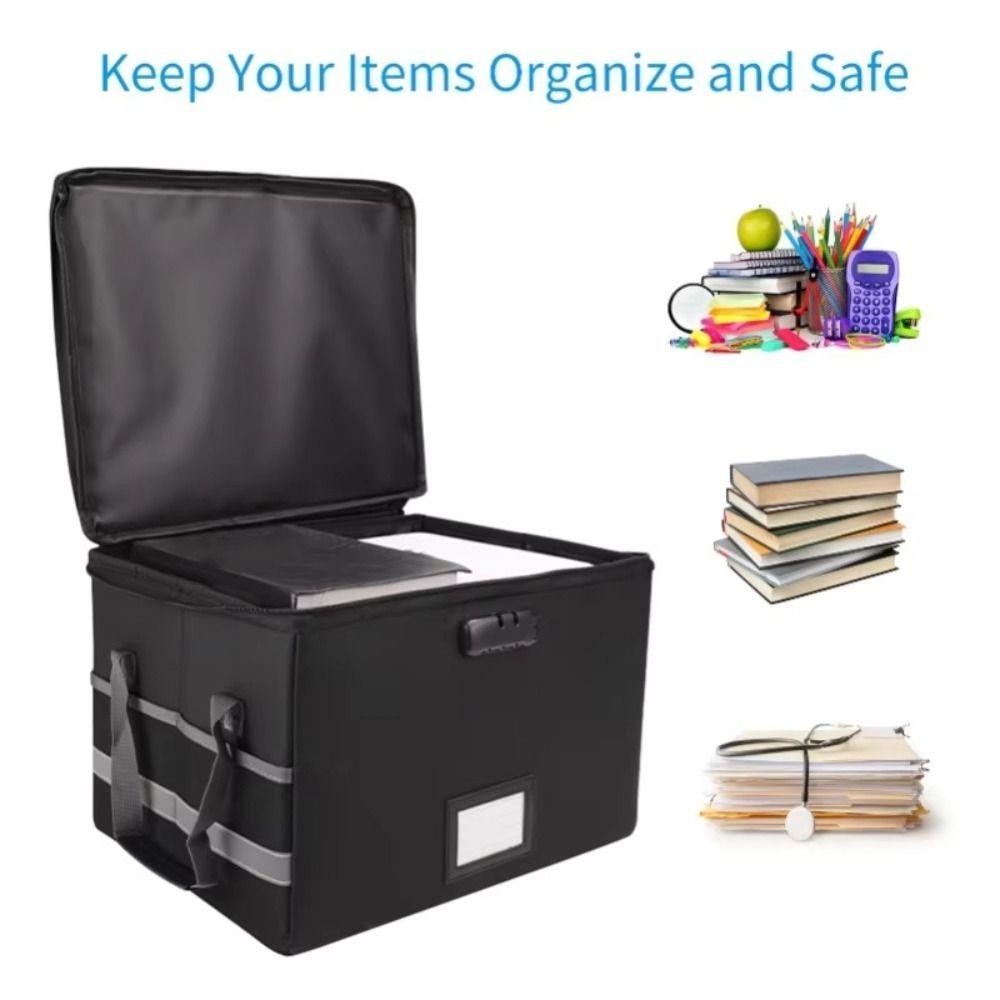 Foldable Fireproof File Box Waterproof File Protective Box Certificates Protection