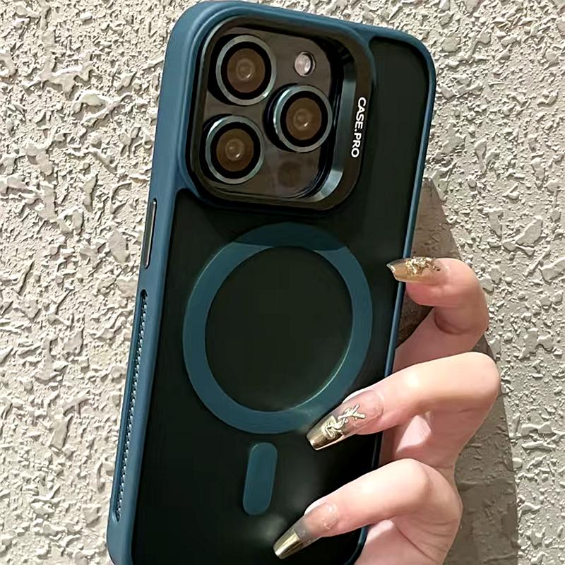 Роскошный чехол для телефона Magsafe с беспроводной зарядкой для iPhone 11 12 13 14 15 Pro Max Plus, магнитный матовый кронштейн, защитный чехол для объектива