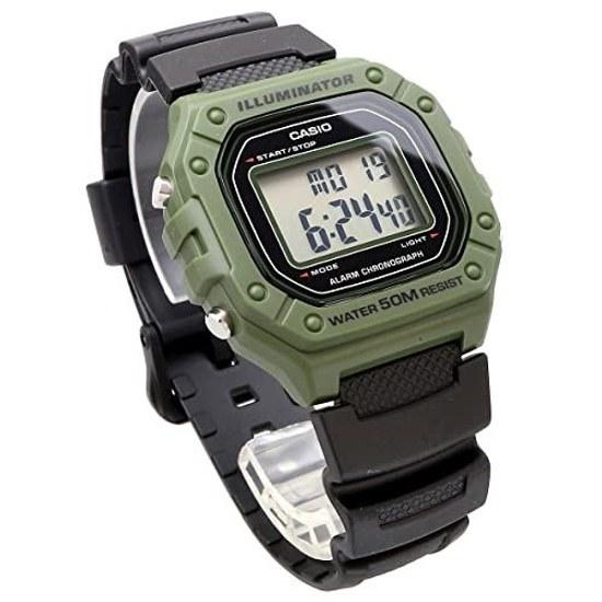 CASIO Стандартные цифровые наручные часы W-218H-3AV Мужские Женские Дешевые Chipkashi Оливково-зеленый Международная модель