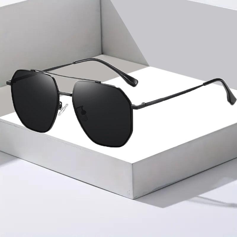 Non-polarized Fashion Leisure Sunglasses for Men and Women Classic Metal Frame Polygon Driving Sunglasses