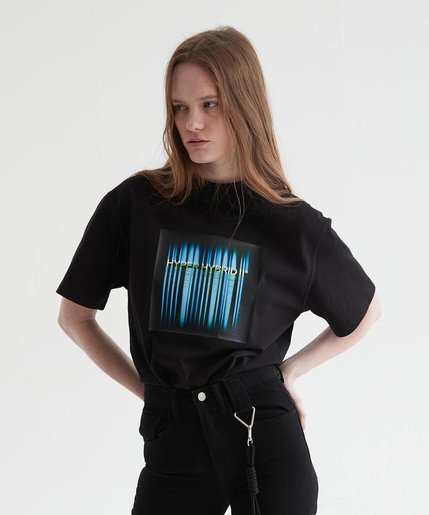 HYII [Unisex] Led Logo Print T-Shirt Black