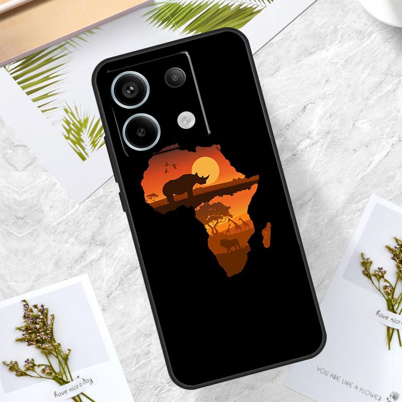 Africa Map Case For Xiaomi Redmi Note 14 Pro 12 11 10 13 15 Pro Plus Redmi 15 14C 10C 12C 13C 15C Cover
