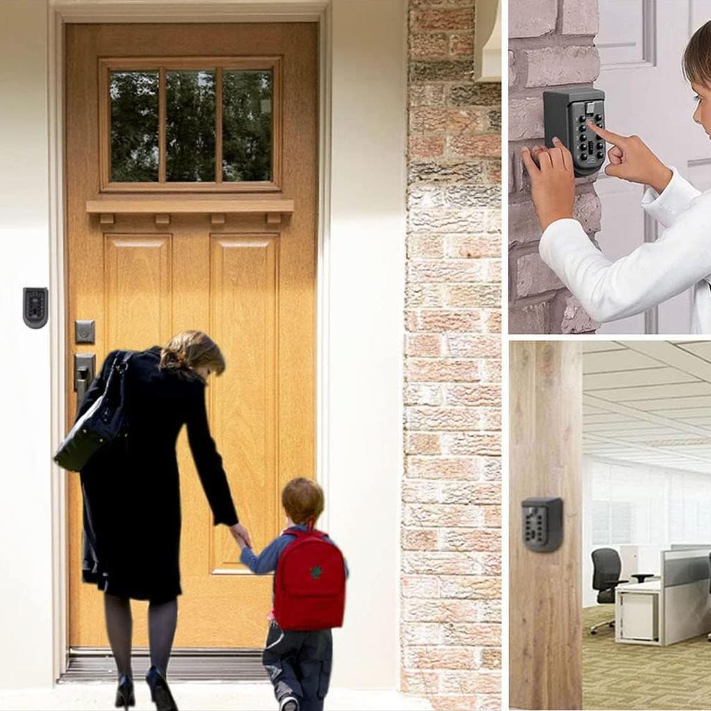 Ключница с кодовым замком для наружного настенного монтажа, водостойкая, безопасное хранилище для ключей, кодовая ключница с 10-значным кодовым замком для ключей от дома