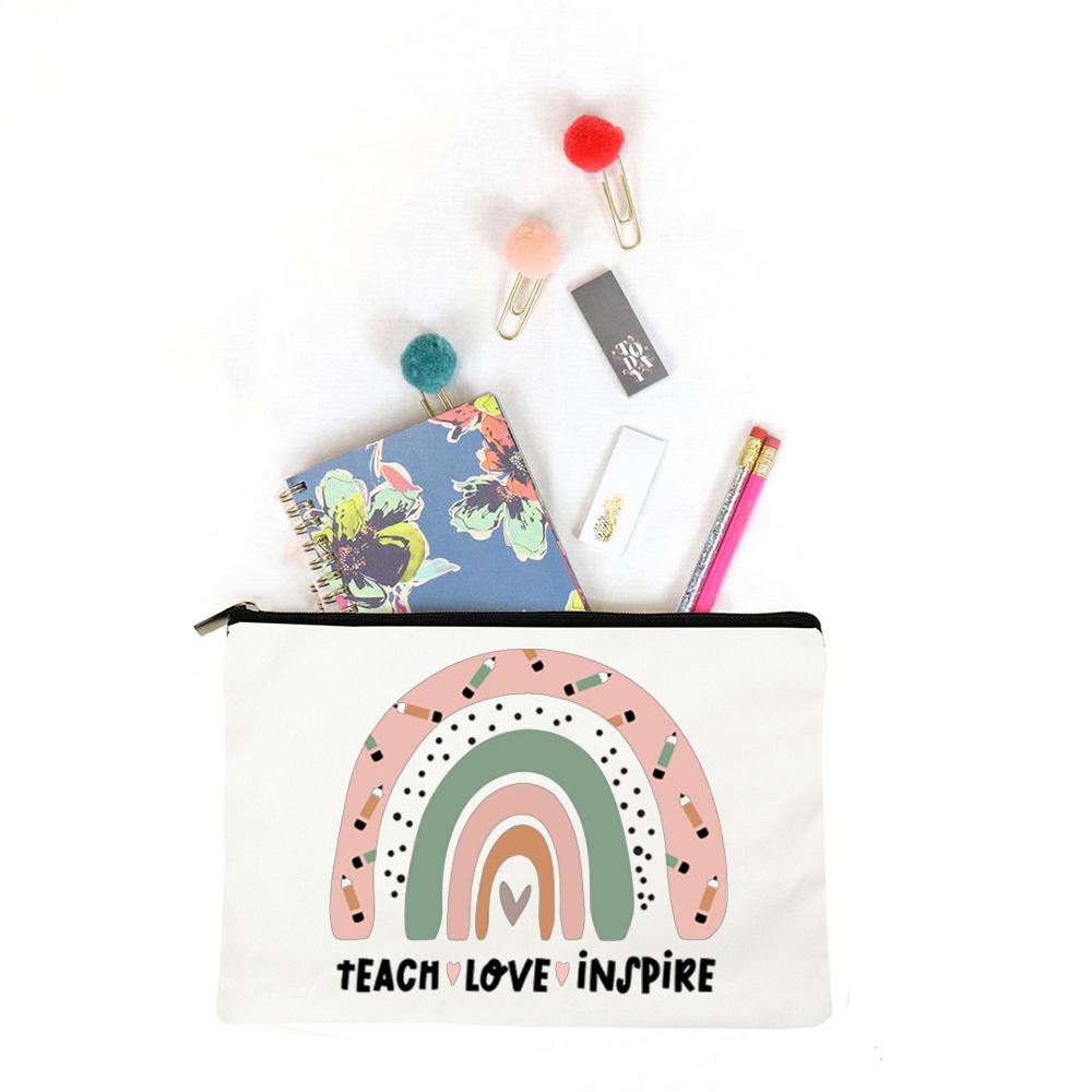 I'am Teacher What Is Your Superpower Women Bag Large Capacity Case School Stationery Supplies Storage Bags Travel Wash Pouch Teacher Gifts