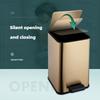 Кухня Гостиная Корзина для мусора из нержавеющей стали Большой емкости Педальное мусорное ведро Бытовая Ванная комната Мусорное ведро