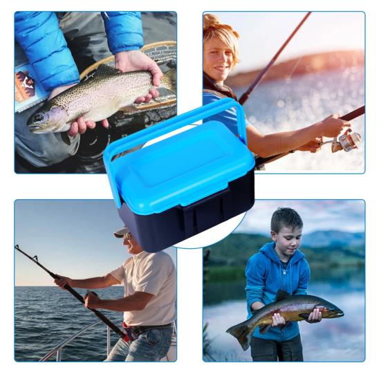 Портативный контейнер для живой наживки с ручкой, двухслойный кейс для переноски рыболовных приманок, рыболовные снасти, опарыш, червь, земляной червь, рыбалка