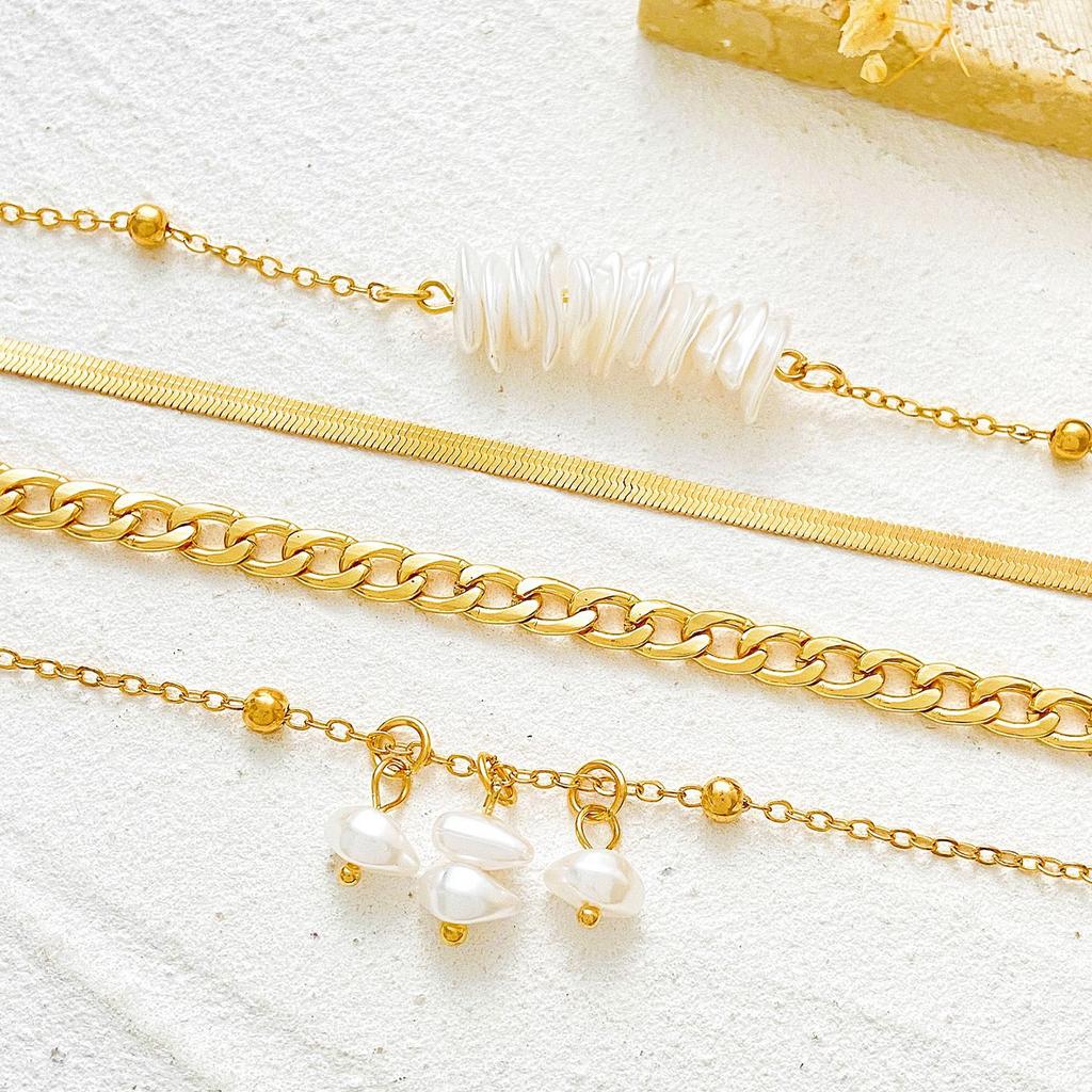 4 шт./набор Современные трендовые многослойные ожерелья для женщин с цирконами и сплавными соединениями, необычные модные сексуальные ожерелья для ключиц