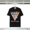 280g Double Yarn Cotton T-Shirt Couples Casablanca Castle Print Short Sleeve Round Neck Loose Fit