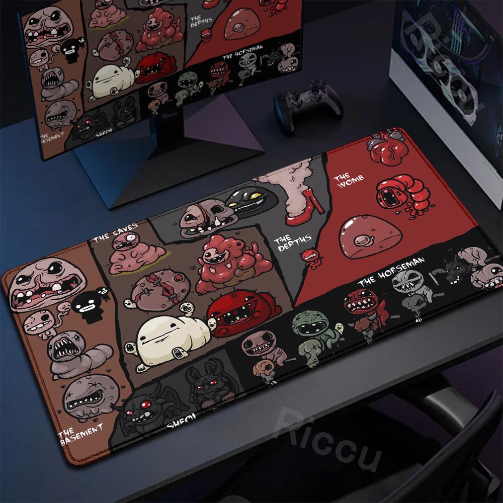Anime The Binding Of Isaac Mousepad Game Keyboard Lock Edges Mice Pad Computer Accessories Non-slip Deskmats Pc Cabinet Mausepad