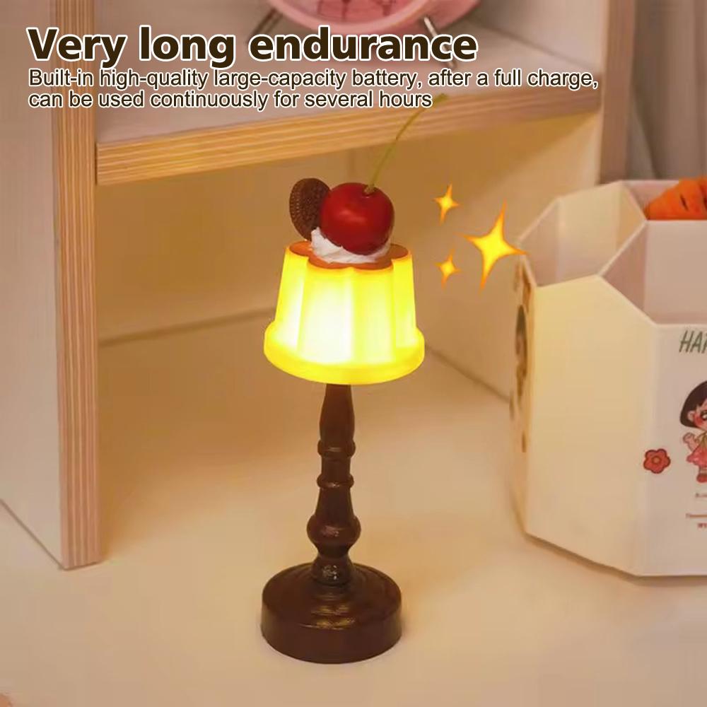 Retro Pudding Night Light, Desktop Decor light, Bedroom LED Table Lamp With Battery, Bedside Sleep Light, Suitable For Gift