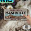 D Flat pc Ретро Алюминиевая Номерная Табличка Nashville Music City Ретро Городской Стиль Подходит для Декора Стены в Кабинете и Гостиной