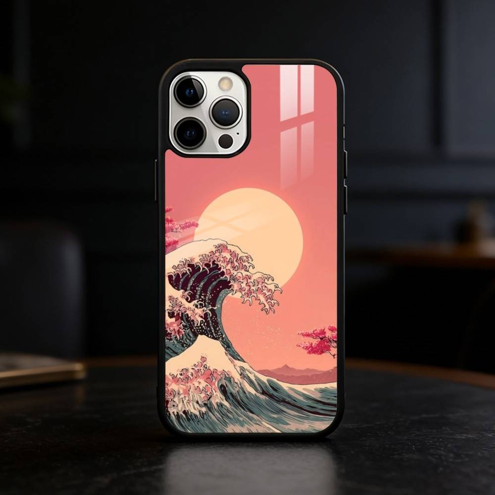 Большая волна у Канагавы Чехол для телефона для iPhone 17 16 15 14 13 12 Pro Max Plus для Зеркального Беспроводного Магнитного Чехла
