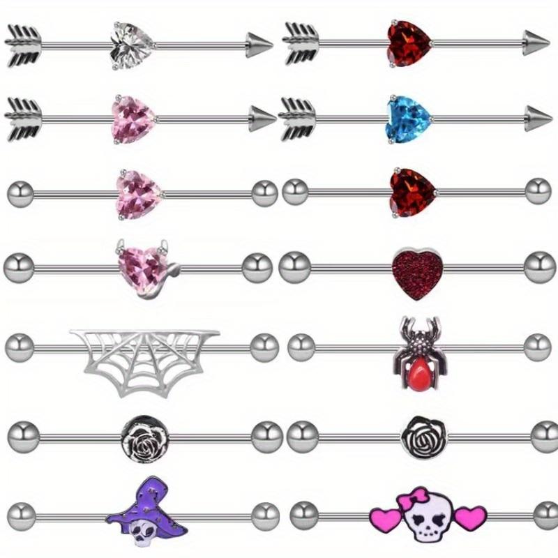 1 шт., серьги-гвоздики в форме сердца, крестики-цветки, серьги-гвоздики на Хэллоуин, призрак, аксессуары для пирсинга, модные украшения