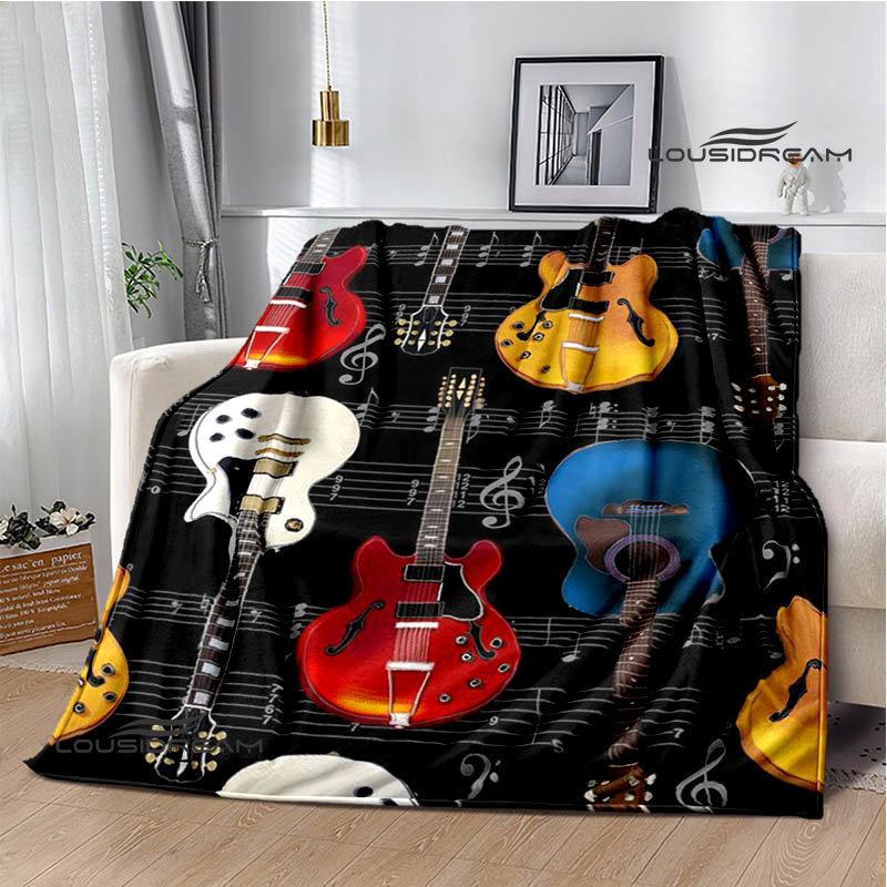 Одеяло с логотипом гитары Gibson, одеяло для согревания фланцев, одеяло для пикника, домашнее дорожное одеяло, подкладка для кровати, подарок на день рождения