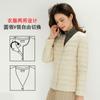 New Light Down Jacket Women's White Duck Down Autumn and Winter Liner Round Neck Collar Two Wear Large Size Slim Short Coat