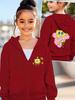 Jellyfish Fields SpongeBob Zippered Hoodie Kids Summer Cute Cartoon Crewneck Boys Girls 3-14