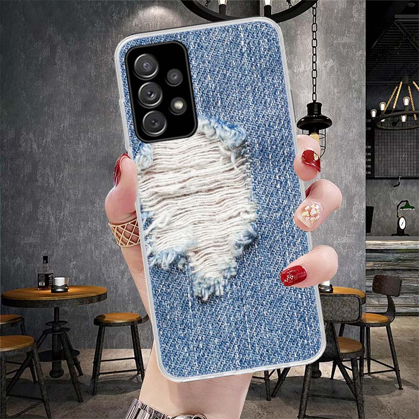 Джинсовый Ковбойский Деним С Принтом Мягкий Чехол Для Телефона Для Samsung Galaxy S22 S23 S24 S25 Edge S26 Ultra S20 FE S21 Plus + Fundas Coque Gala