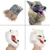 Halloween Wolf Head Hair Mask Werewolf Claws Gloves Costume Party Scary Decor