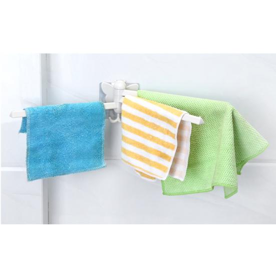 Органайзер для полотенец для ванной комнаты, кухонное настенное крепление, складная вешалка, вращающийся крючок, стойка