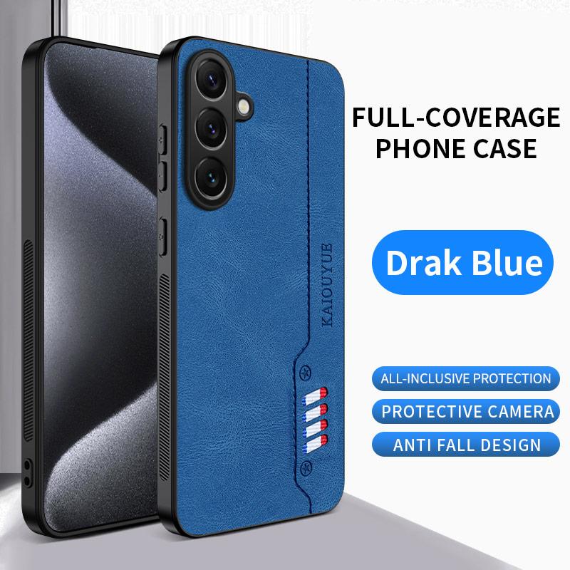 Цветная прошивка Ретро Матовый кожаный чехол для Samsung Galaxy A56 A36 A16 A06 A55 A35 Полная защита камеры Противоскользящая накладка