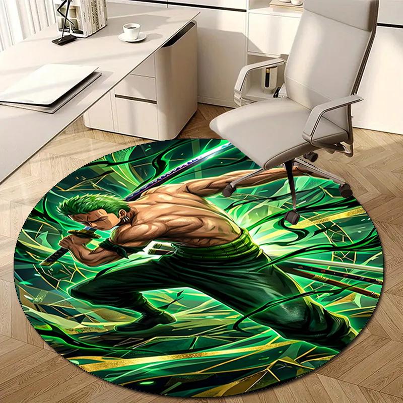 1pc Z-Zoro Print Round Carpet Chair Round Carpet Suitable for Bedroom Living Room Home Decorative Carpet