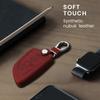 kwmobile Чехол для ключа, совместимый с BMW - защитный чехол для ключа, чехол для автомобильного ключа - из нубука, искусственная кожа, темно-красный