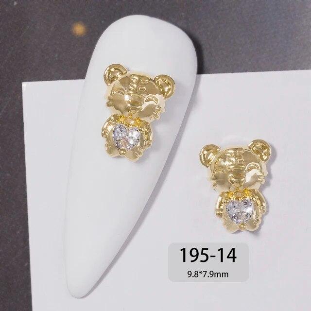 Chinese New Year 3D Nail Art Accessories Jewelry Decorations DIY Tiger Lucky Money Bag Crystal Red Gemstone Rhinestone Beads