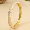 Flower Pattern Cloisonne Bracelet Rustic Style Women Bangle Blossom Enamel Bracelet  Gift
