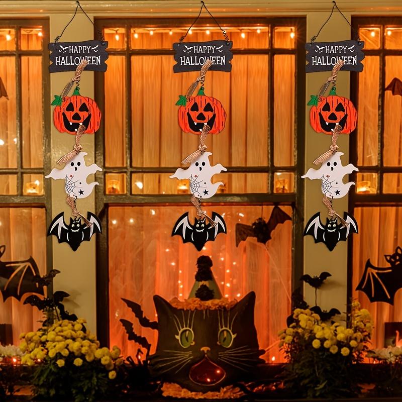 1PC New Halloween Decorations New Wooden Door Hanging Pumpkin Ghost Hanging Creative Hanging Ornaments