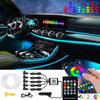 6IN1 8M RGB LED Atmosphere Car Interior Ambient Light Fiber Optic Strips Light by App Control Neon LED Auto Decorative