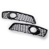 2pcs Fog Light Cover Grilles Compatible For A3 2009-2013 Honeycomb Mesh Fog Light Grill 8P0807682J 8P0807681AA 8P0807681F