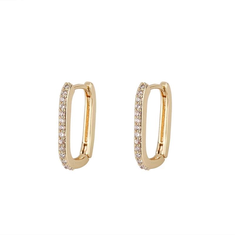 foxanry Prevent Allergy Silver Color Hoop Earrings for Women Accessories New Trend Simple Sparkling Zircon Bride Jewelry