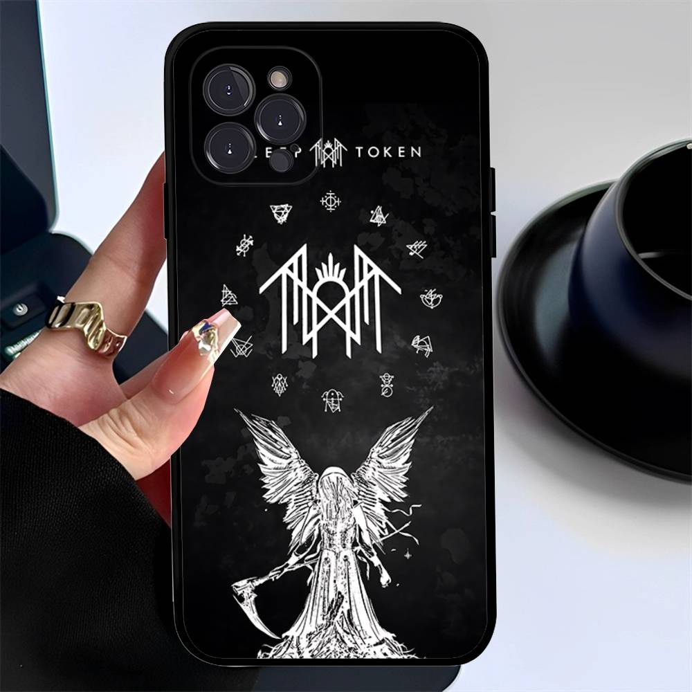 Чехол-брелок Sleep Rock Band T-Token для iPhone 17 16 15 11 13 14 Pro Max Plus 12 Mini Черный