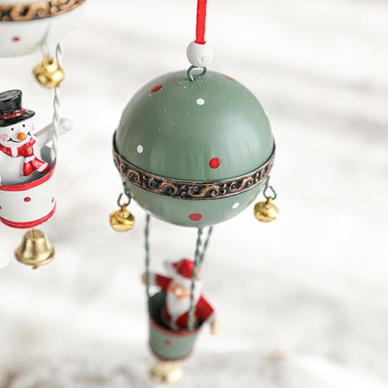 Рождественский кулон, железный воздушный шар, украшение с колокольчиком, фигурка Санта-Клауса, горячая