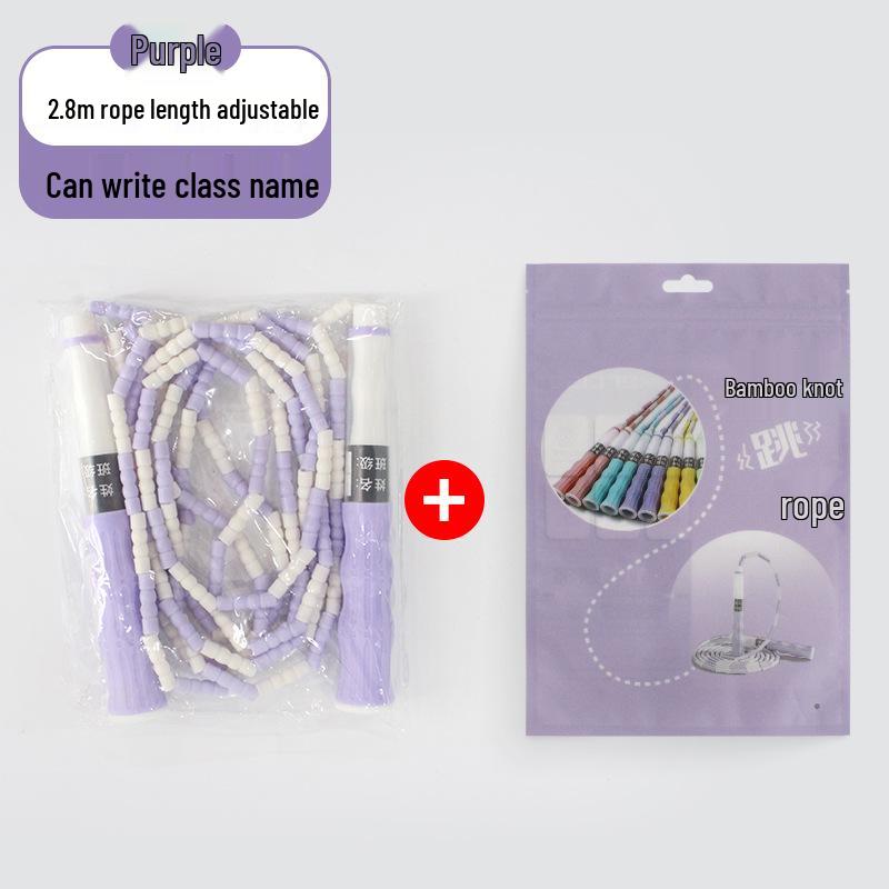 Kids' Adjustable Knotless Bamboo Bead Jump Rope for Beginners