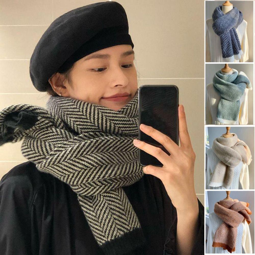 Thicken Winter Cashmere Scarves Plush Long Shawl Retro Imitate Cashmere Wool Scarf Autumn Winter